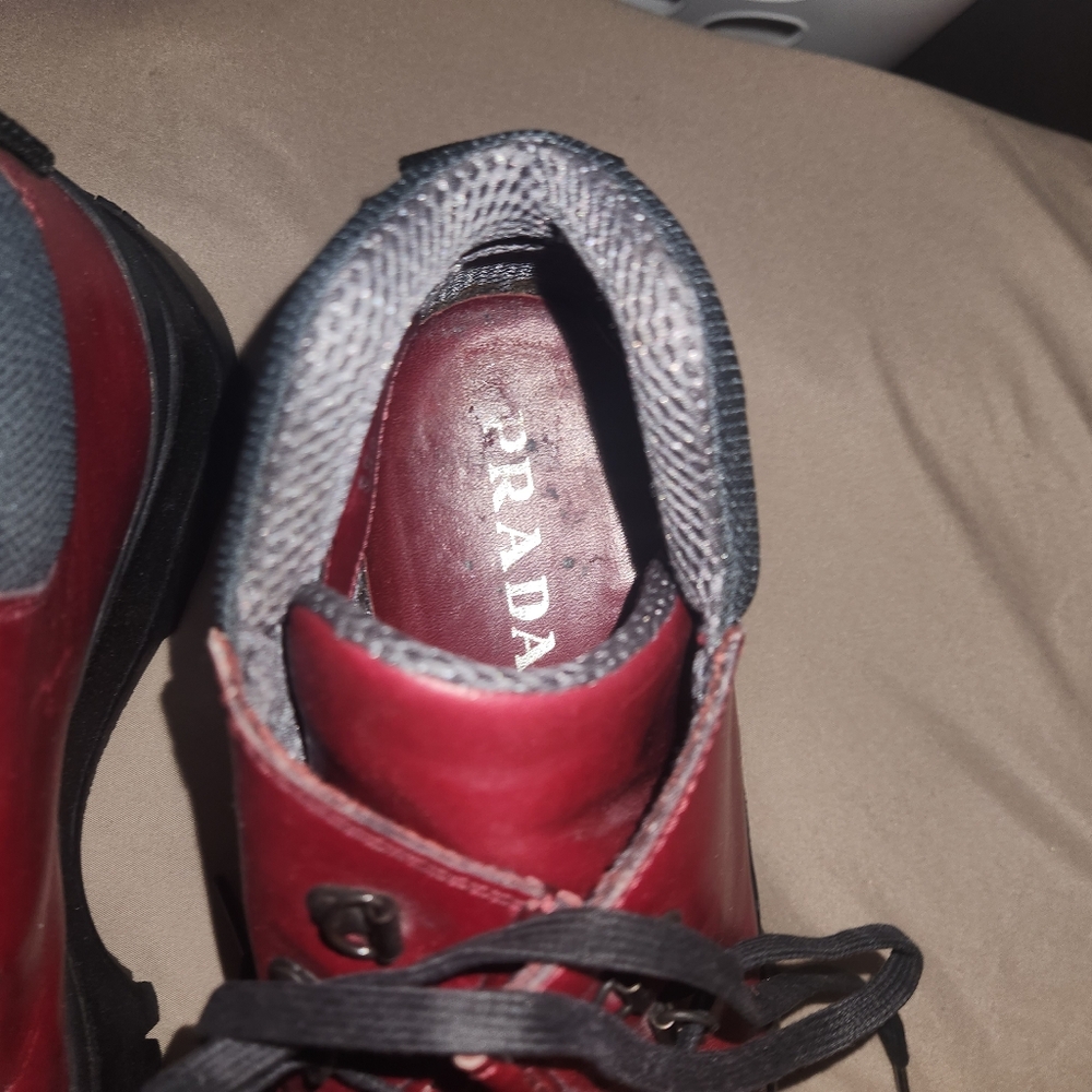 Prada Men's Red Leather Shoes